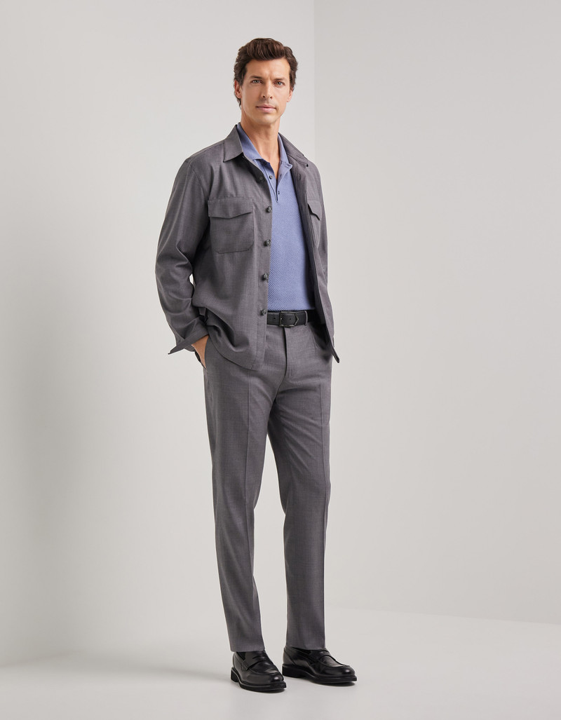 Canali GRAY PURE IMPECCABILE WOOL REGULAR-FIT PANTS WITH PLEAT outlook