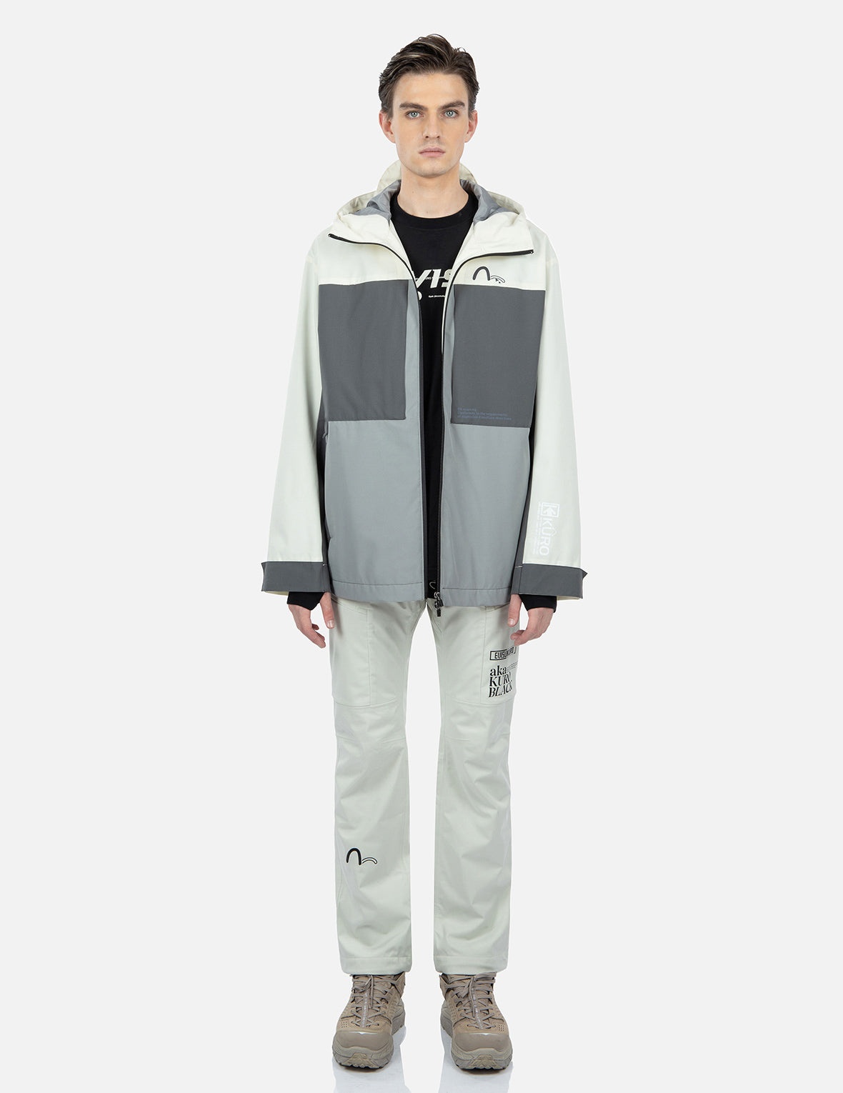 Logo Print Colorblock Windbreaker Jacket - 5