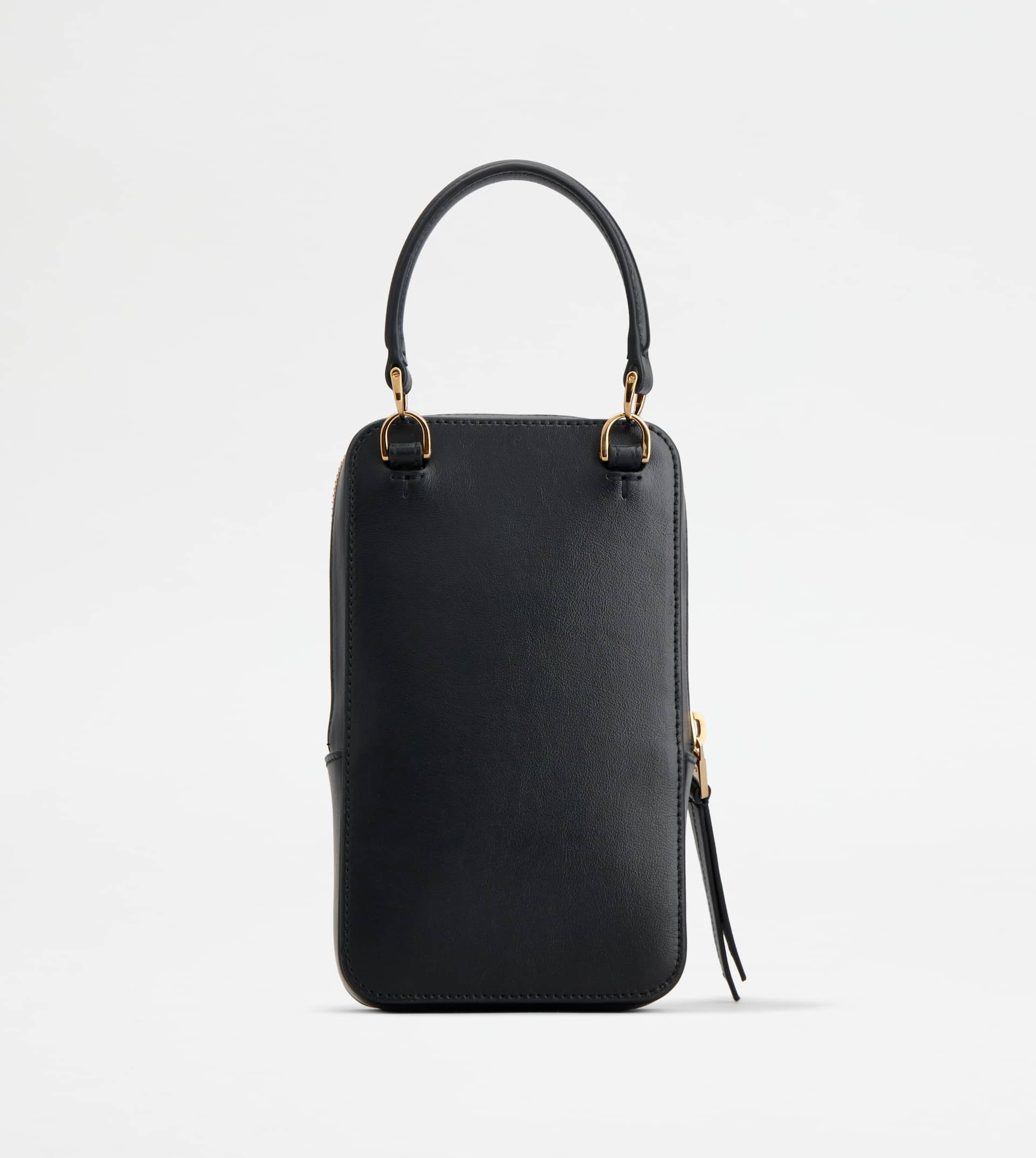 T TIMELESS PHONE BAG IN LEATHER MEDIUM - BLACK - 2