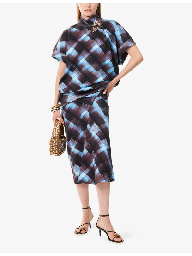 Dries Van Noten Harens Abstract Graphic-Print Cotton-jersey Skirt outlook