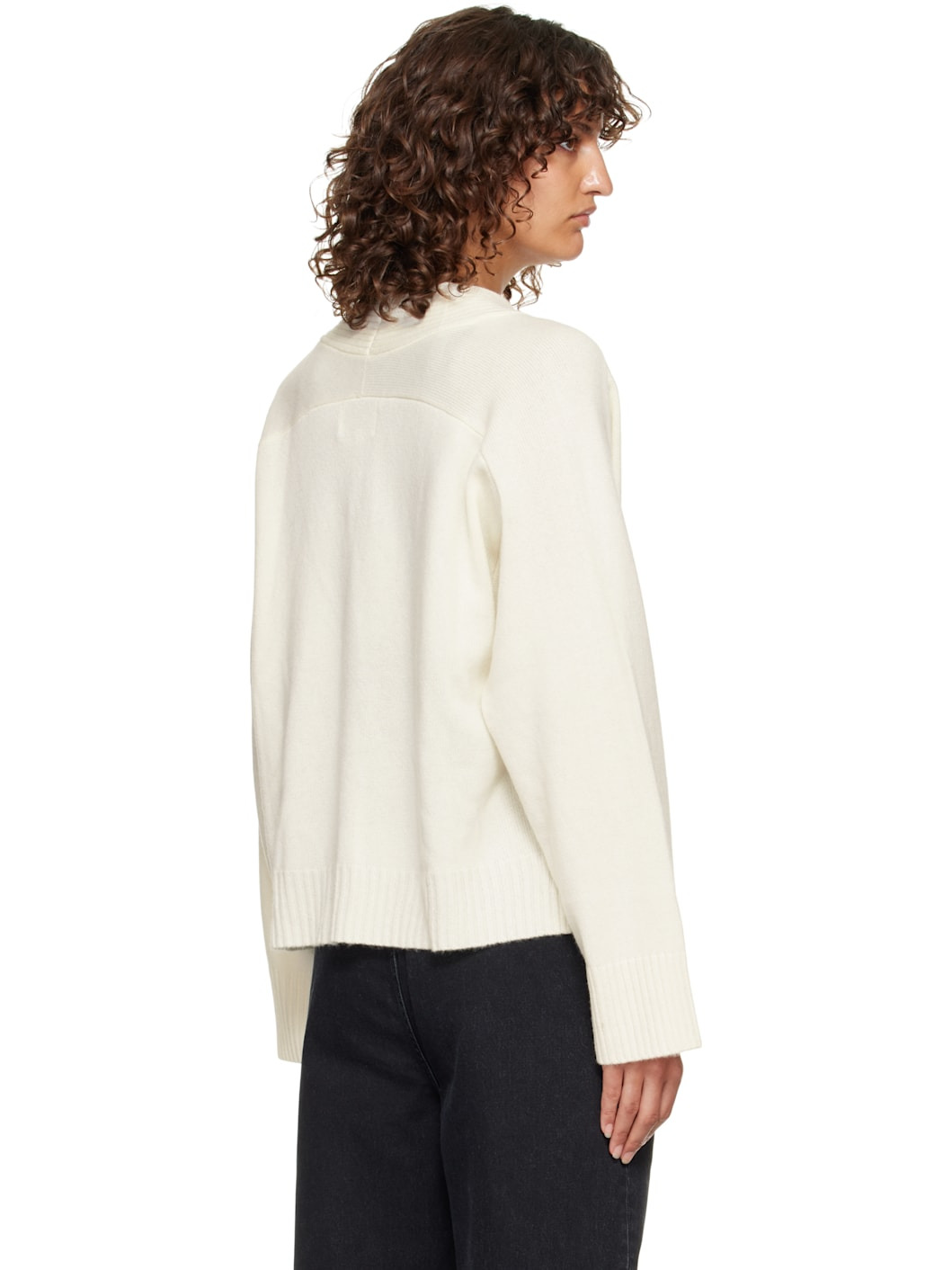 Off-White Kaia LDS Ribbed Neckline Cardigan - 3
