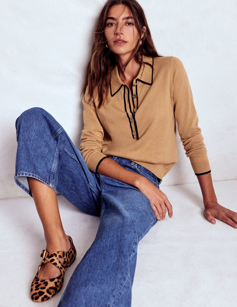 Liz Henley Jumper-Fall Leaf Brown - 1