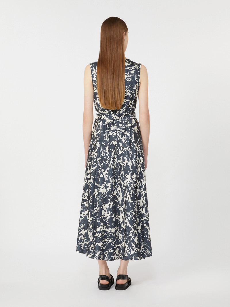 MARTINA Patterned twill dress - ULTRAMARINE 4
