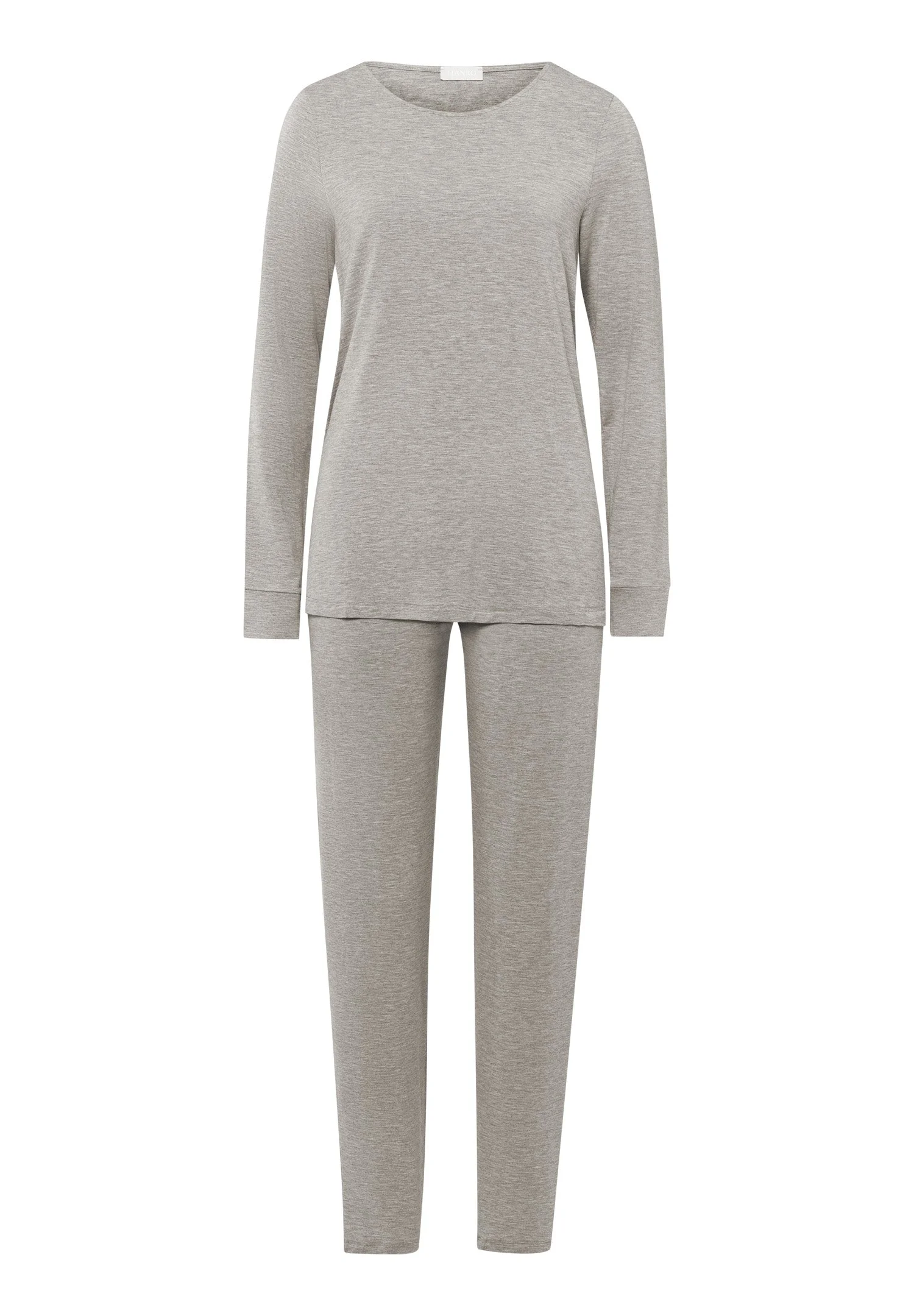 Natural Elegance Round Neck Long Pajama Set - 1