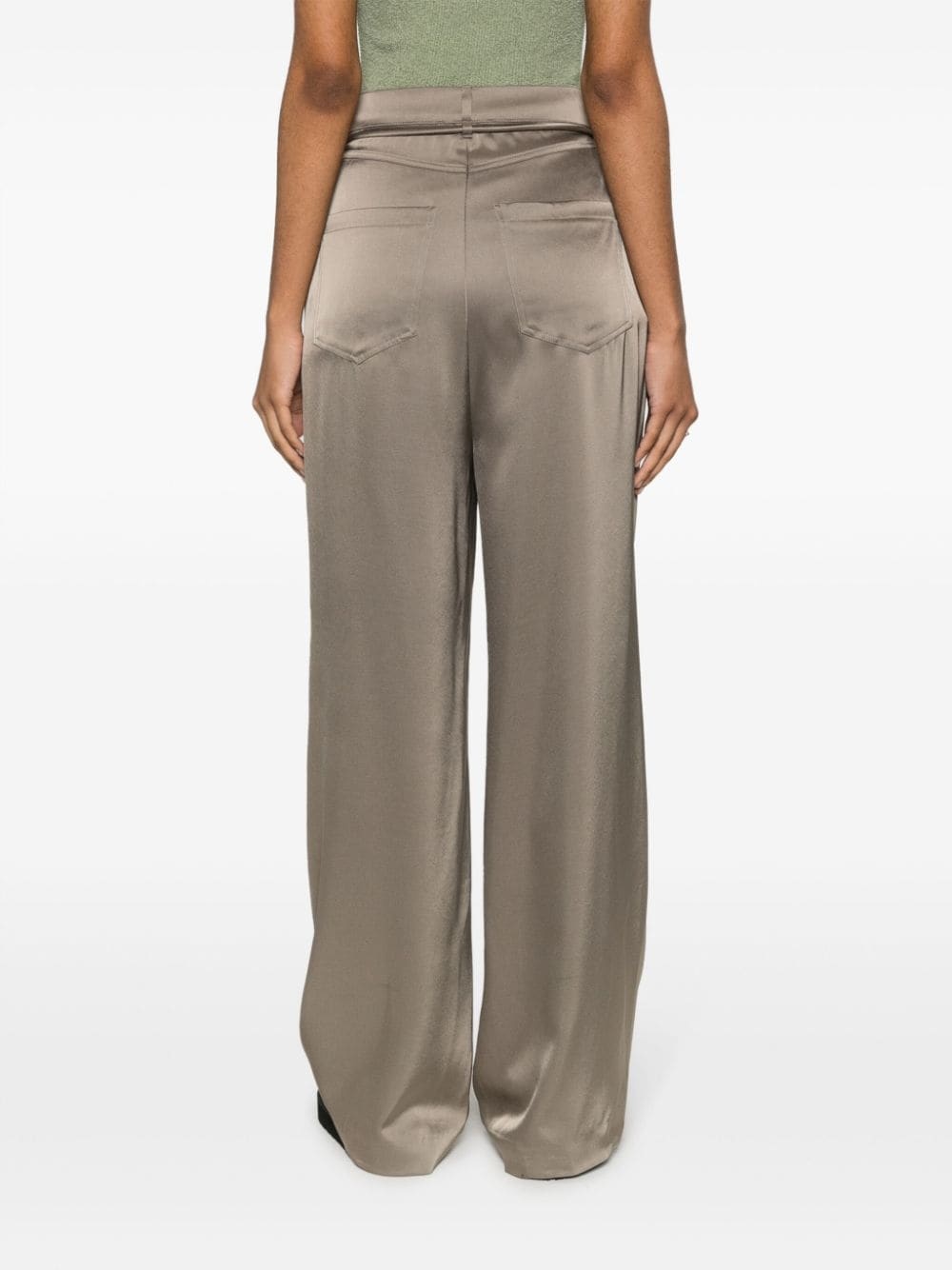 Sato satin-finish palazzo pants - 4
