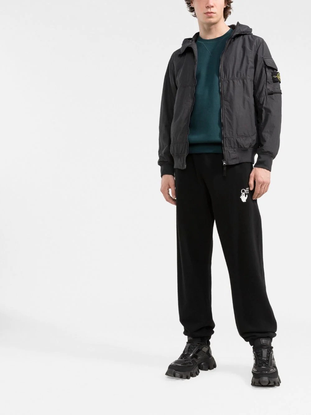 Compass-patch hooded jacket - 2