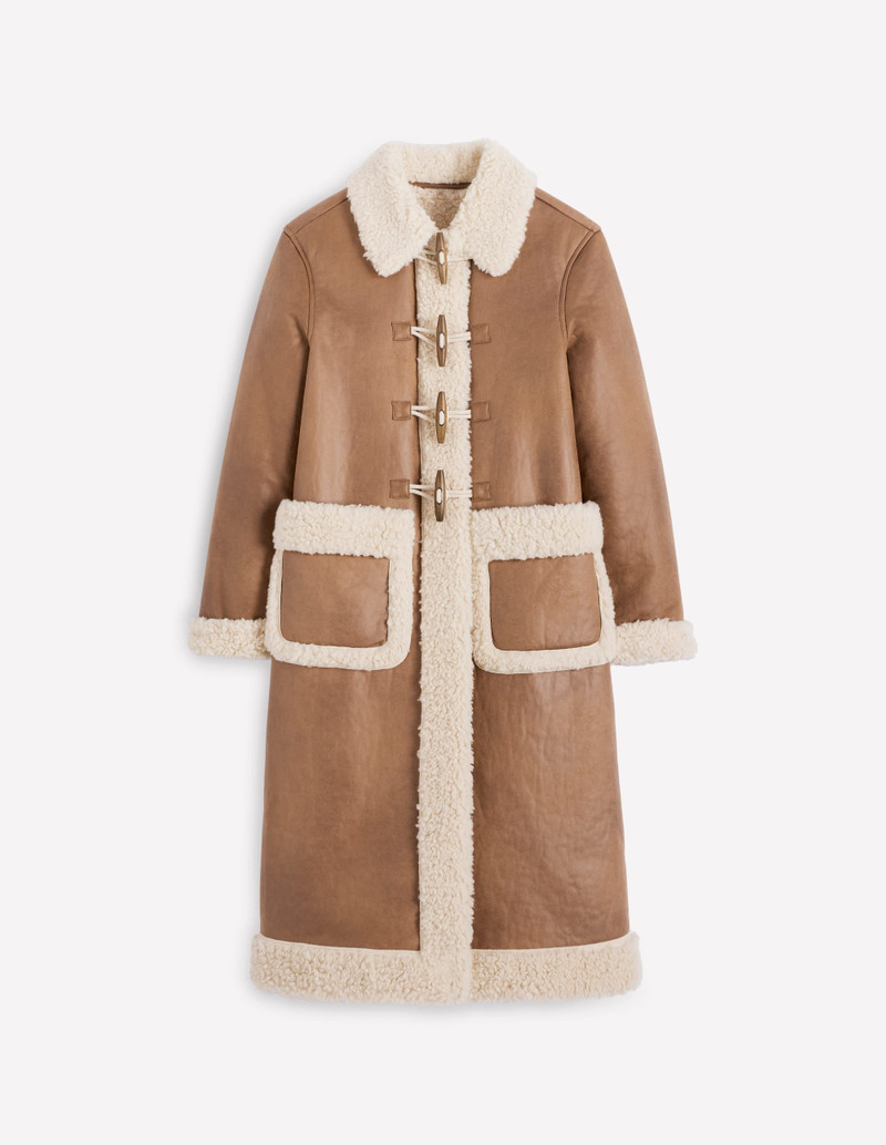 Borg Duffle Coat-Camel, Natural Borg 1