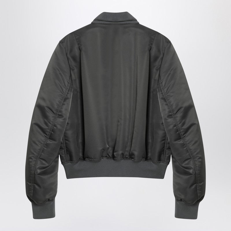 Alexander Mcqueen Grey Zipped Bomber Jacket Women - 2