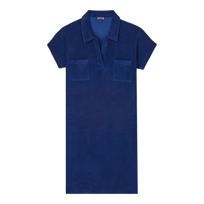 Women Terry Polo Dress Solid 1