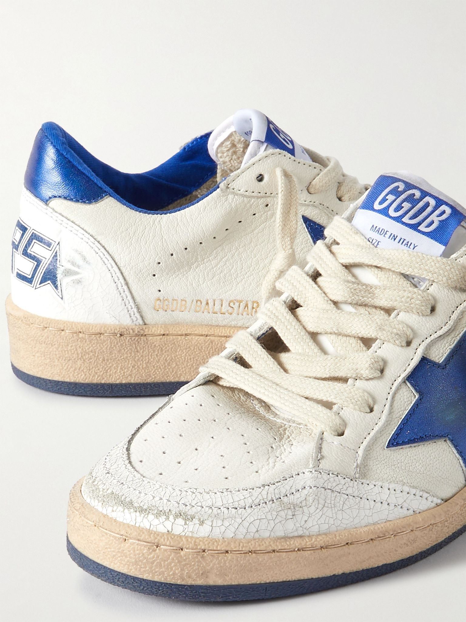 Ball Star distressed leather sneakers White - 4