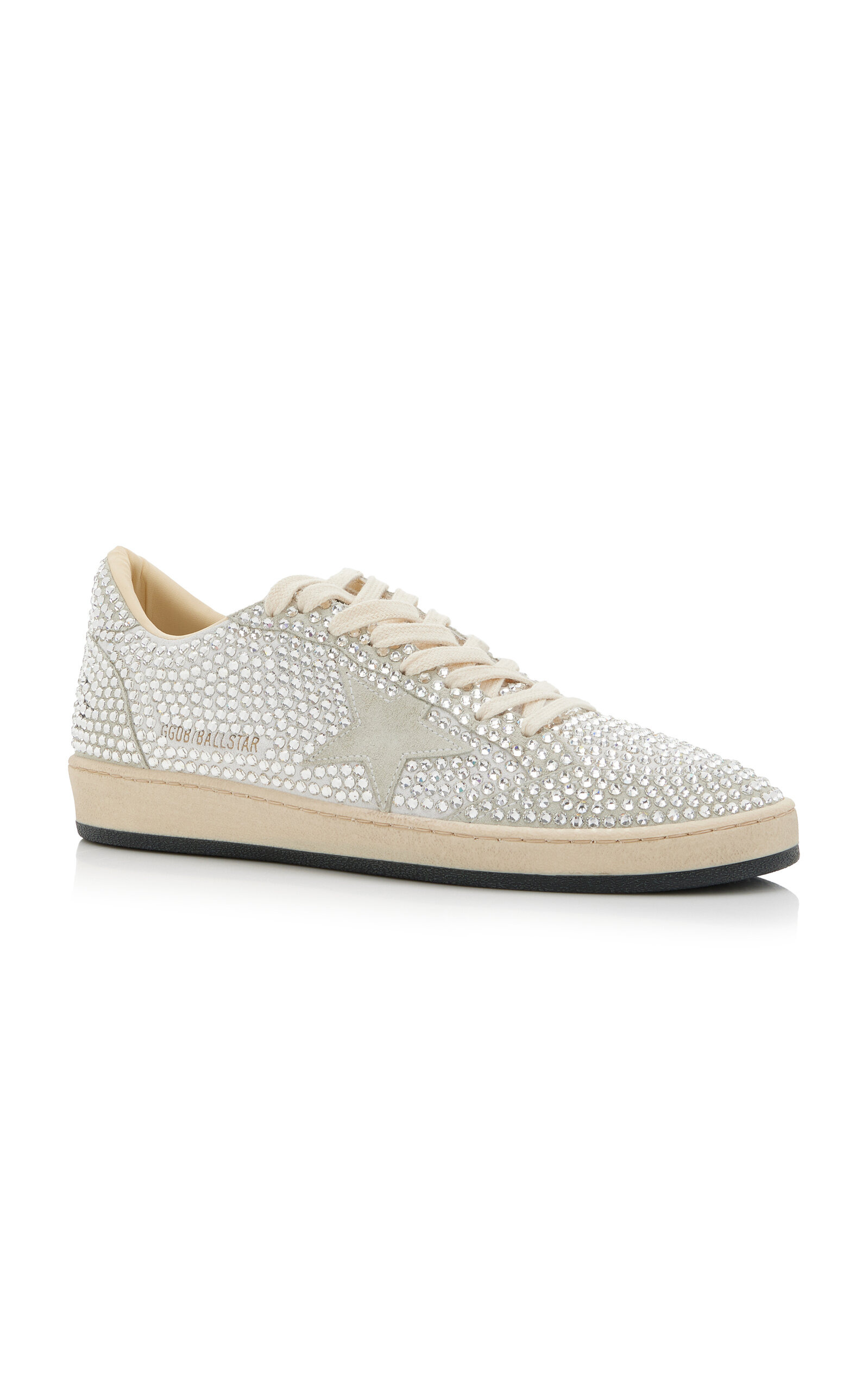 Ballstar Crystal-Embellished Suede Sneakers silver - 4