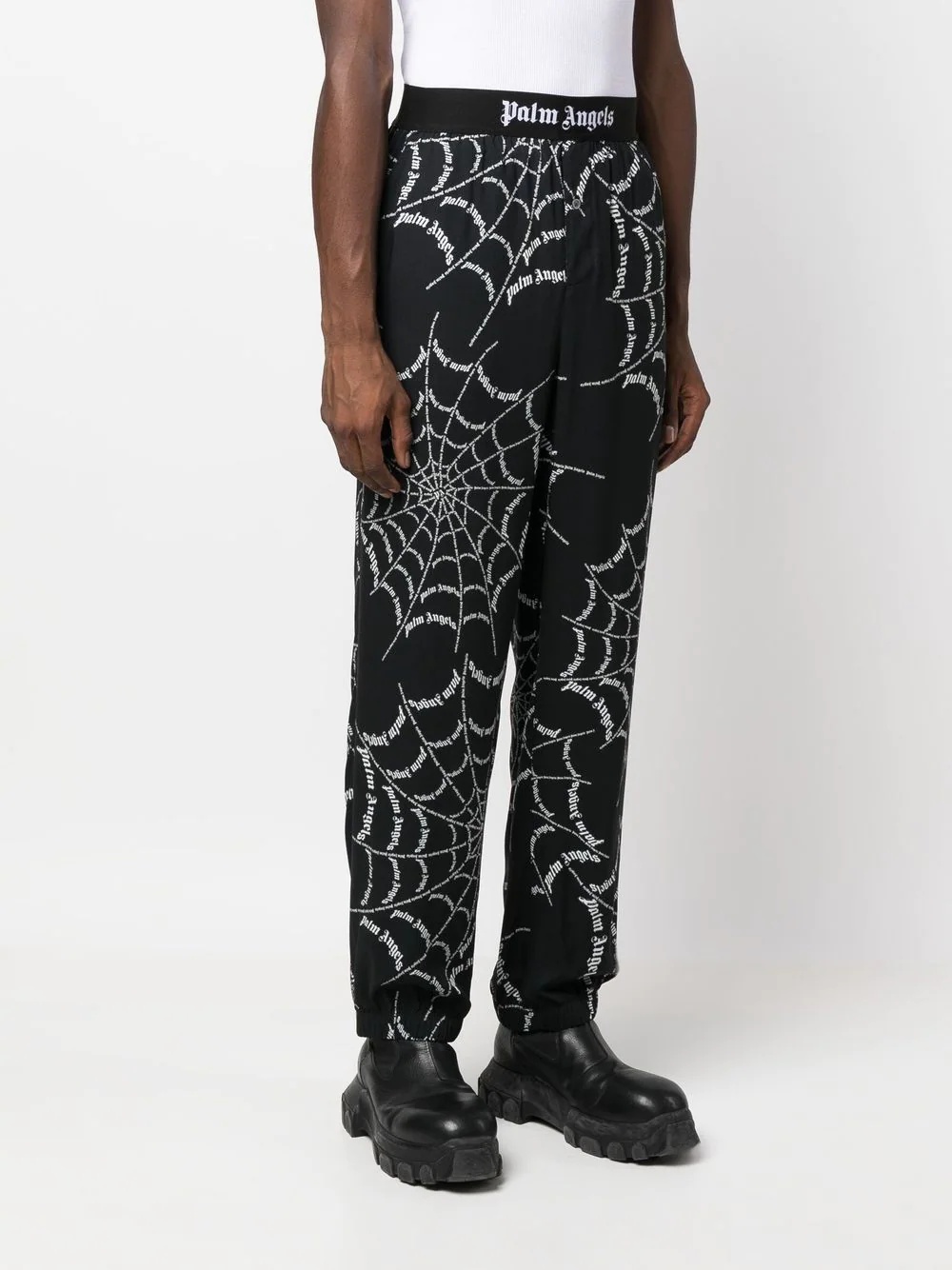 spider web print track pants - 3