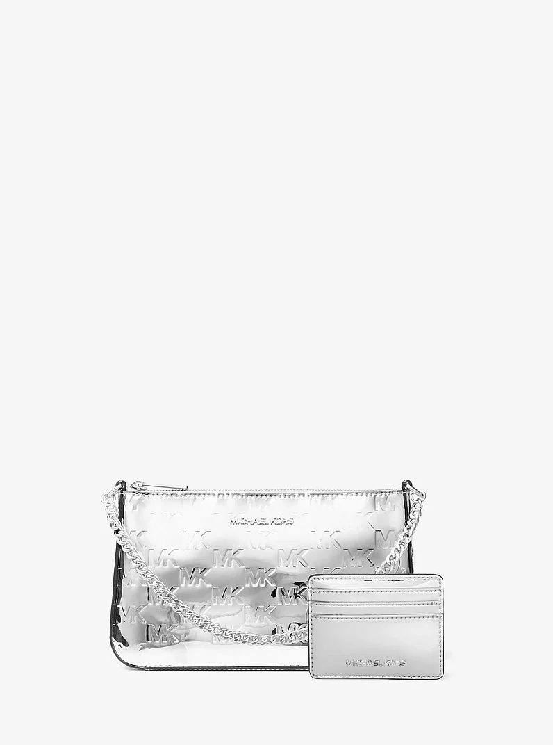 Jet Set Patent Logo Debossed Pochette and Card Case Gift Set - 1