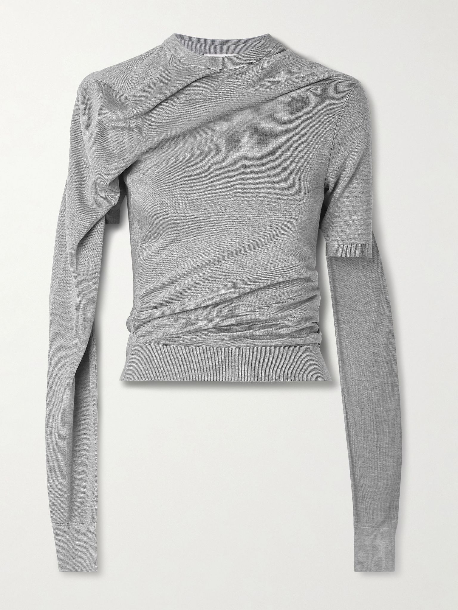 Layered silk-jersey top Gray - 1