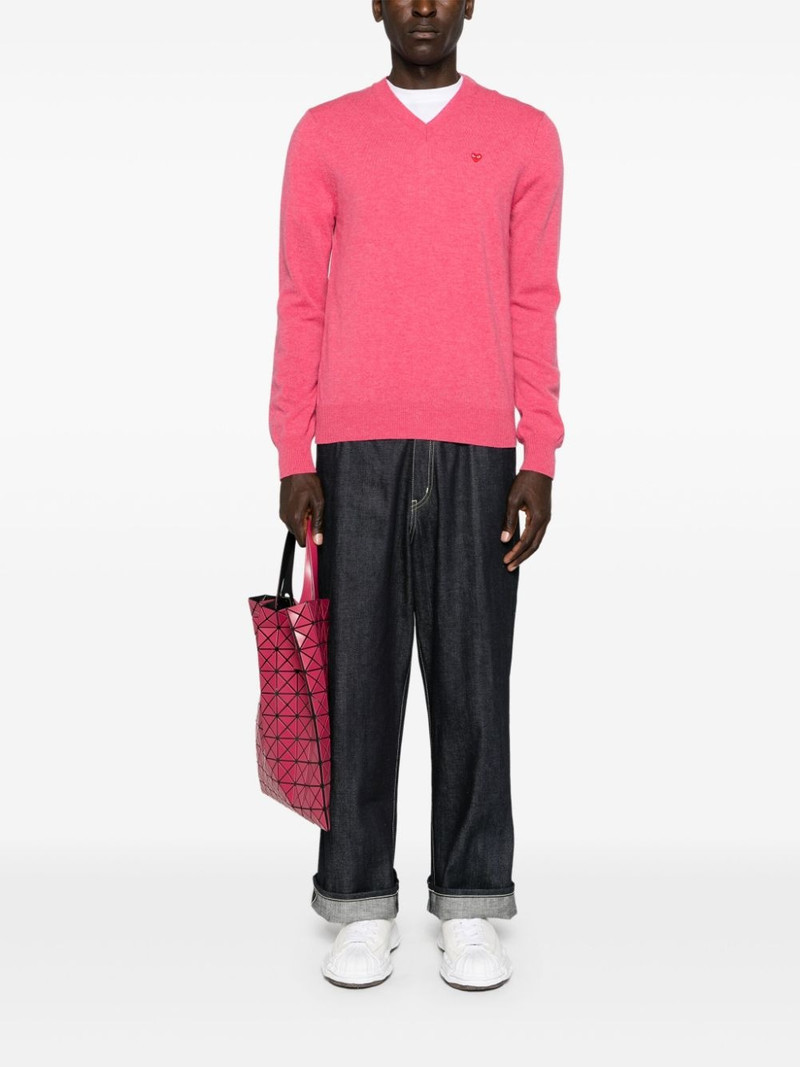Comme des Garçons PLAY heart-patch wool jumper outlook