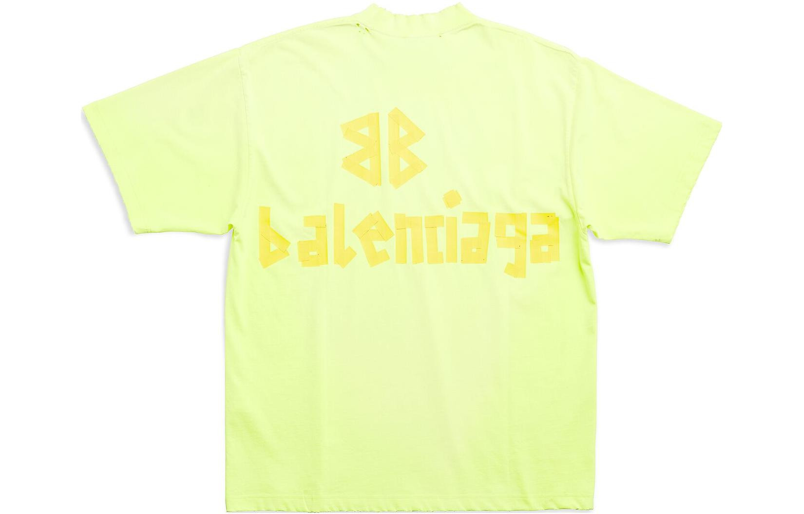 Balenciaga Tape Type T-shirt Medium Fit 'Fluo Yellow' 739784TOVA97204 - 2