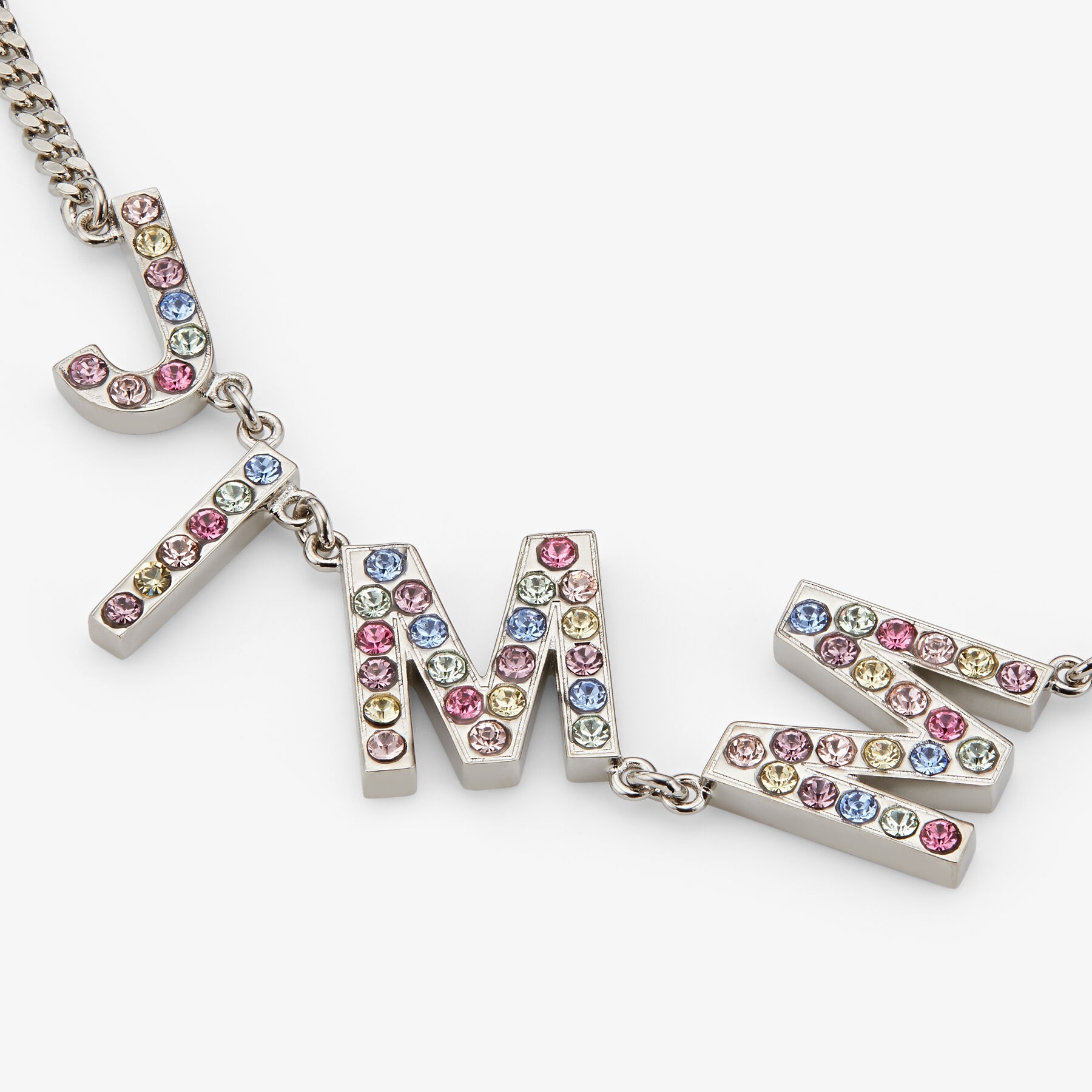 Jimmy Choo Necklace
Silver-Finish Metal Jimmy Choo Chain Necklace with Multi-colour Crystals - 4