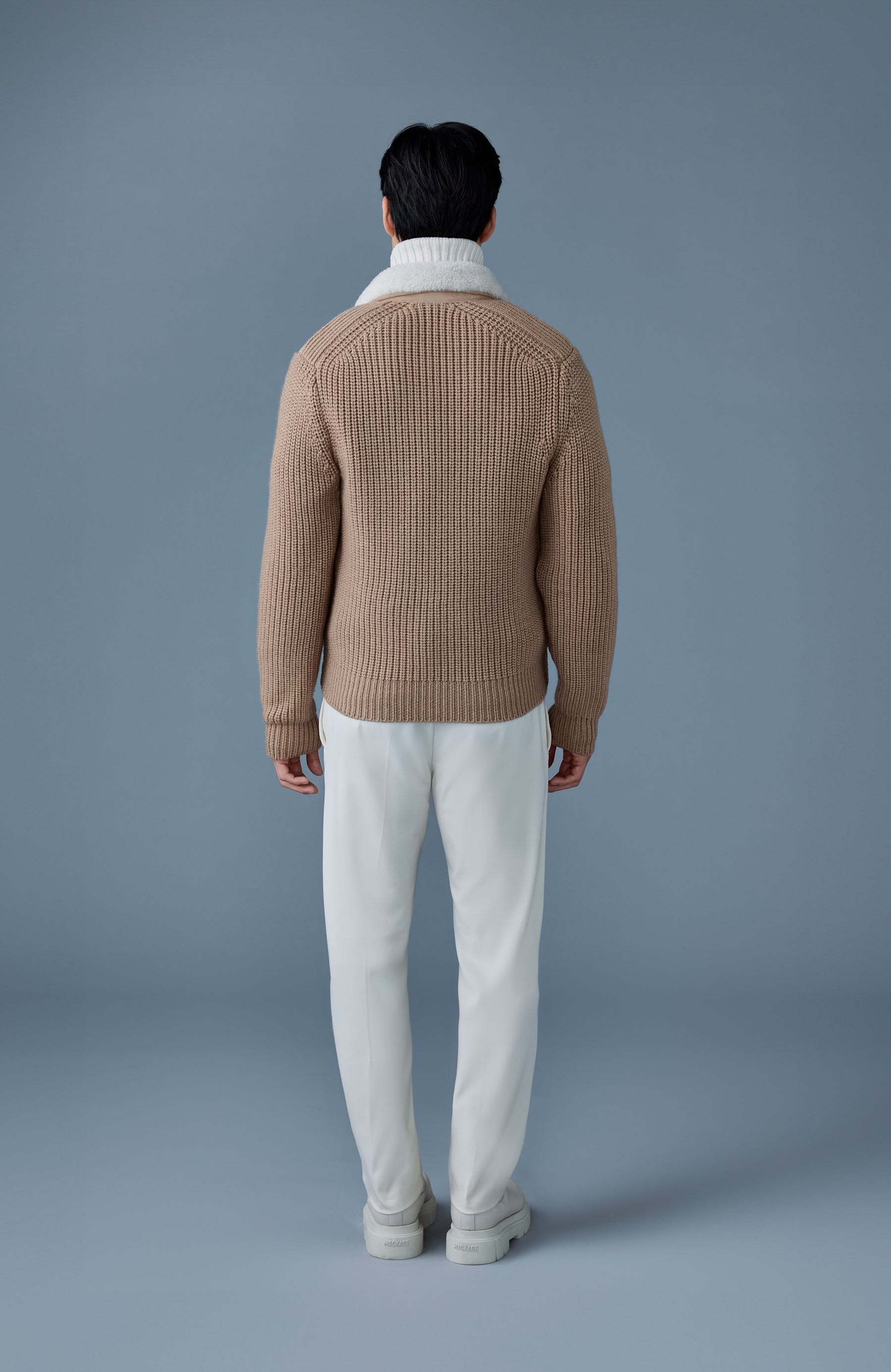 JONATHAN Mixed-media shearling jacket - 5
