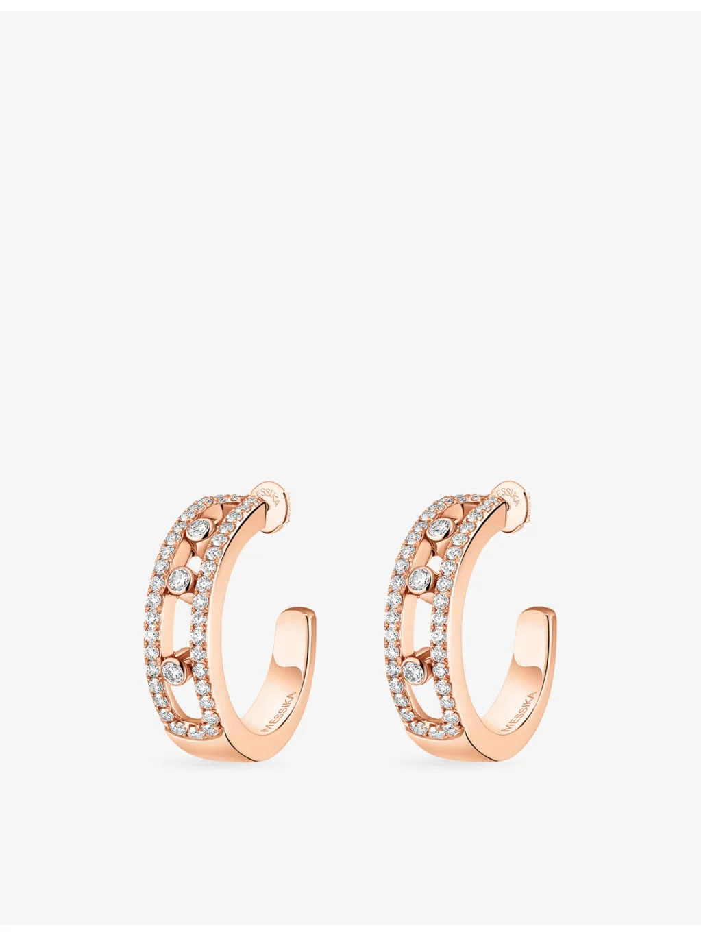 Move Classique 18ct Gold And 0.52ct Diamond Hoop Earrings - 1