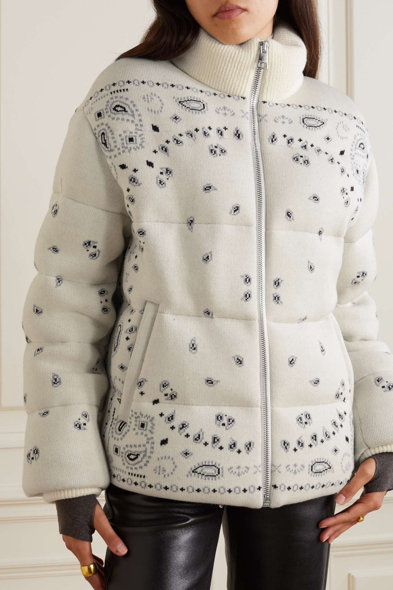 Bandana jacquard quilted wool down jacket 3