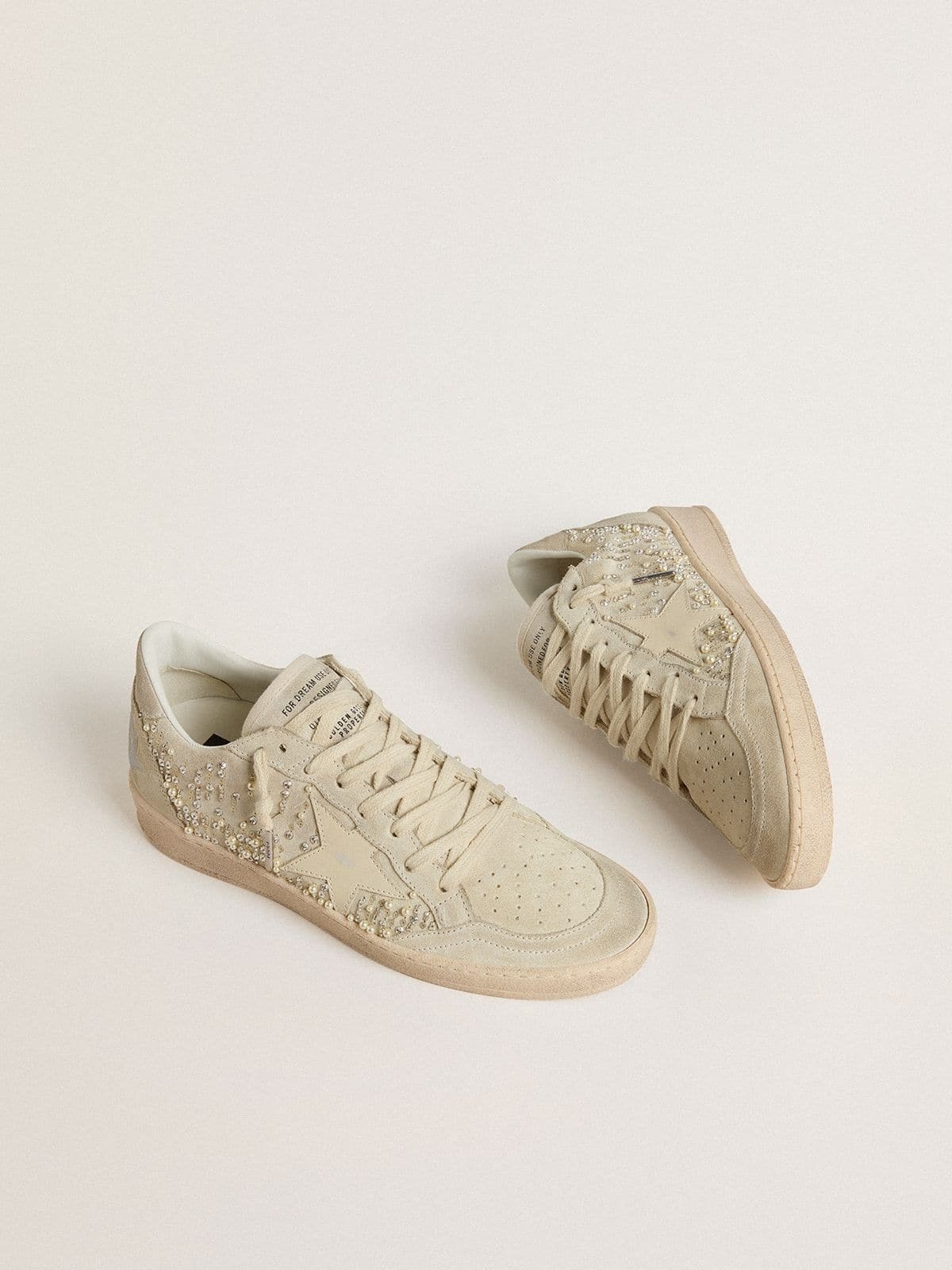 Ball Star in suede with Swarovski crystals and pearls and leather star - 2