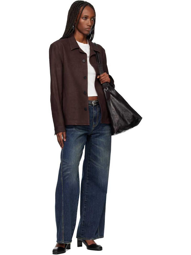 Tonywack Burgundy Lamb Leather Nubuck Jacket outlook