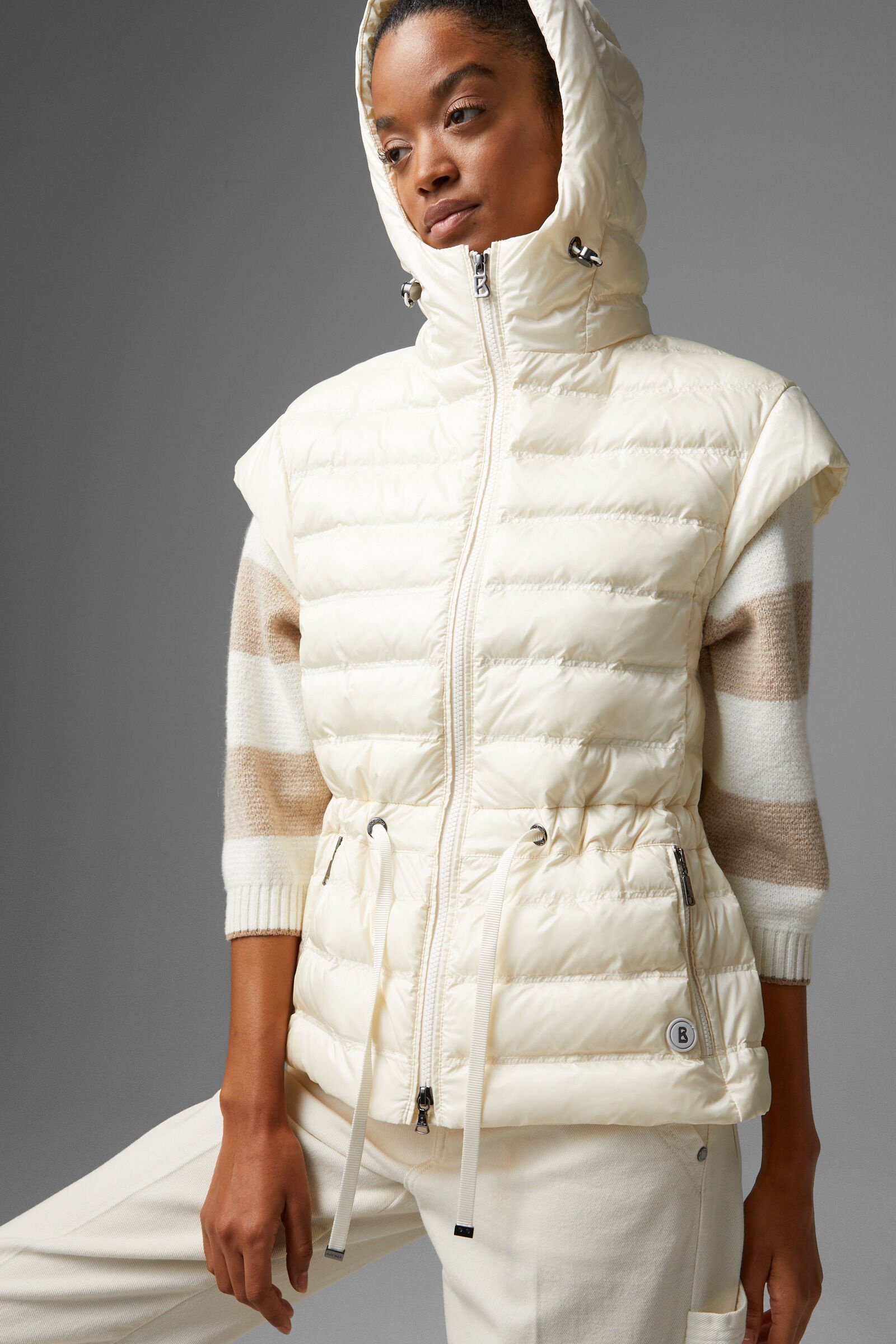 Ennie lightweight down vest in Off-white - 6