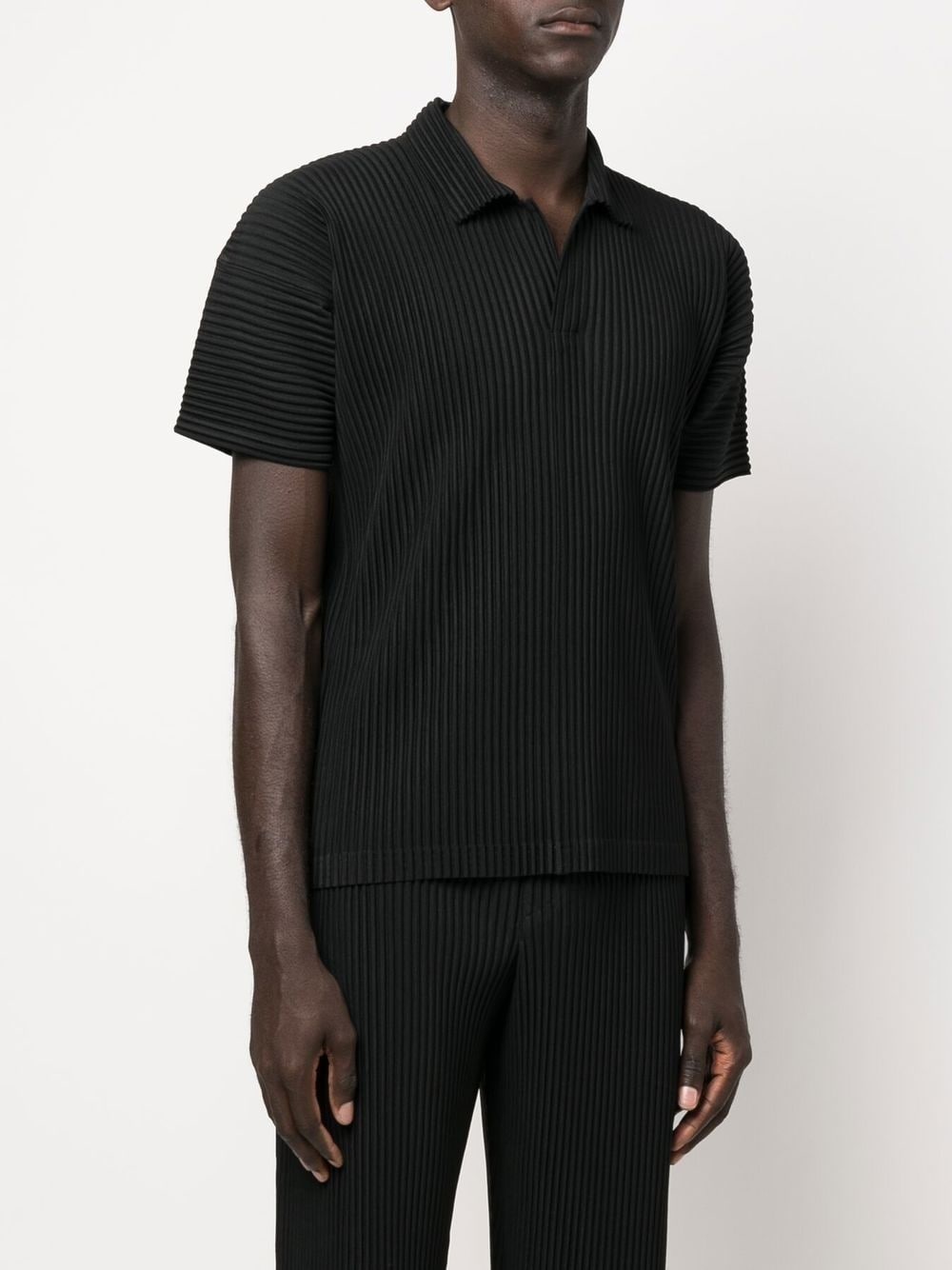 Basic plissé polo shirt - 3