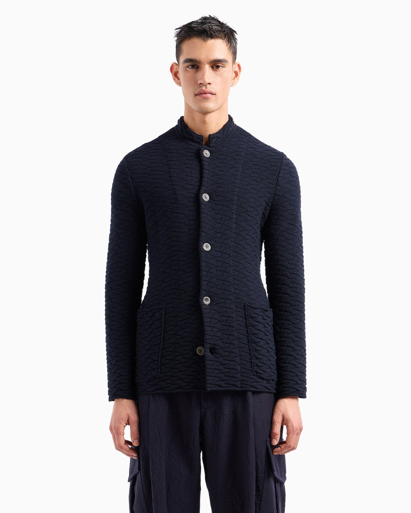 Single-breasted, knit virgin-wool jacket 2