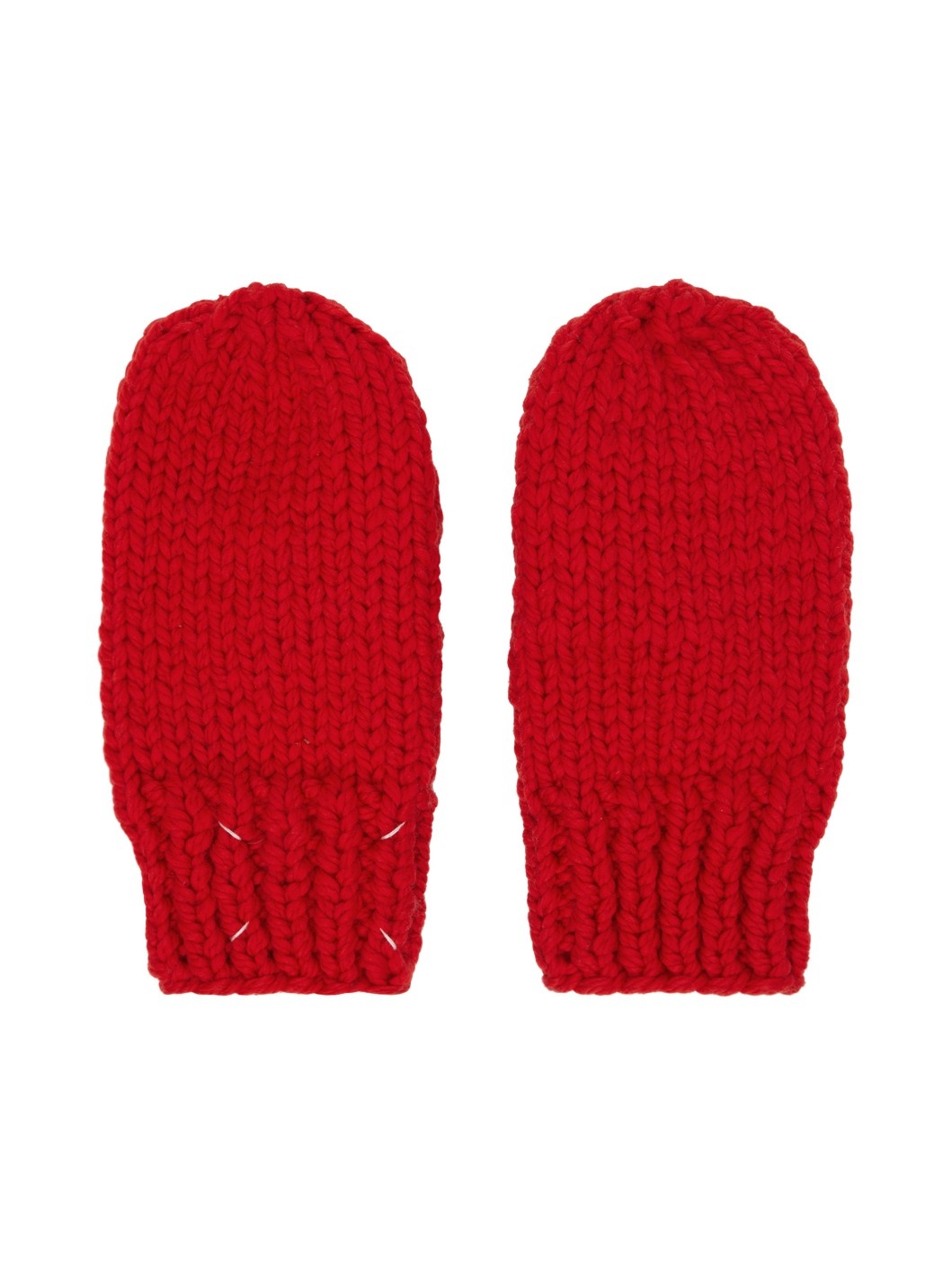 Red Childish Stitches Mittens - 1