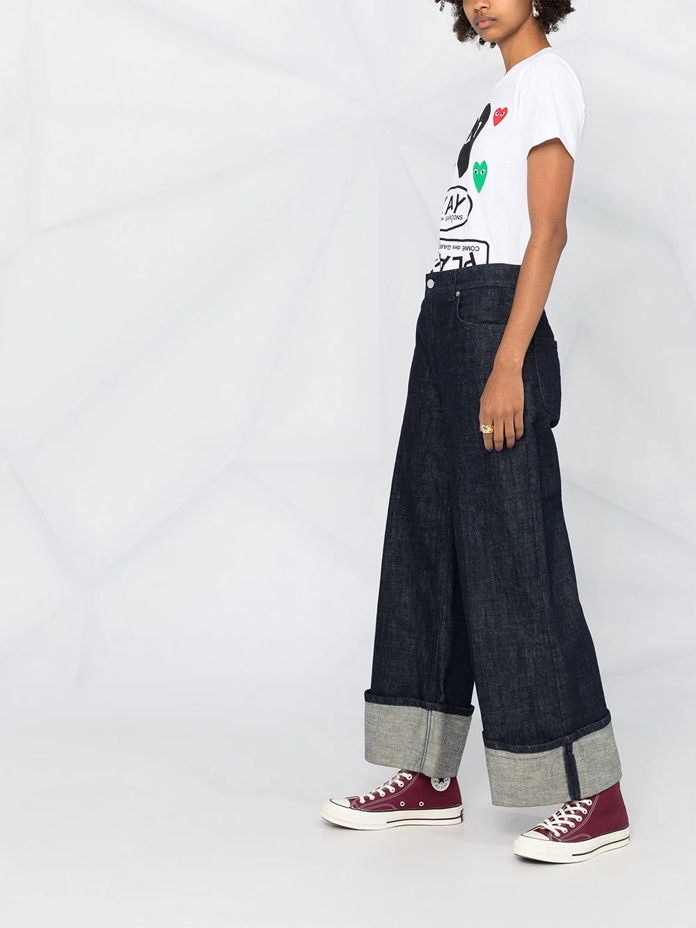 logo-print heart-motif T-shirt - 6