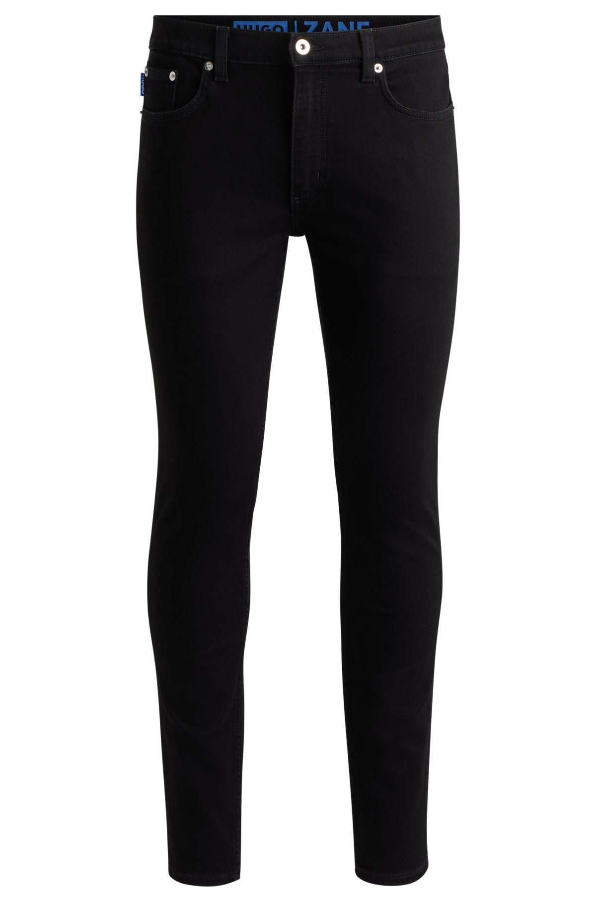 EXTRA-SLIM-FIT JEANS IN BLACK STRETCH DENIM - 1
