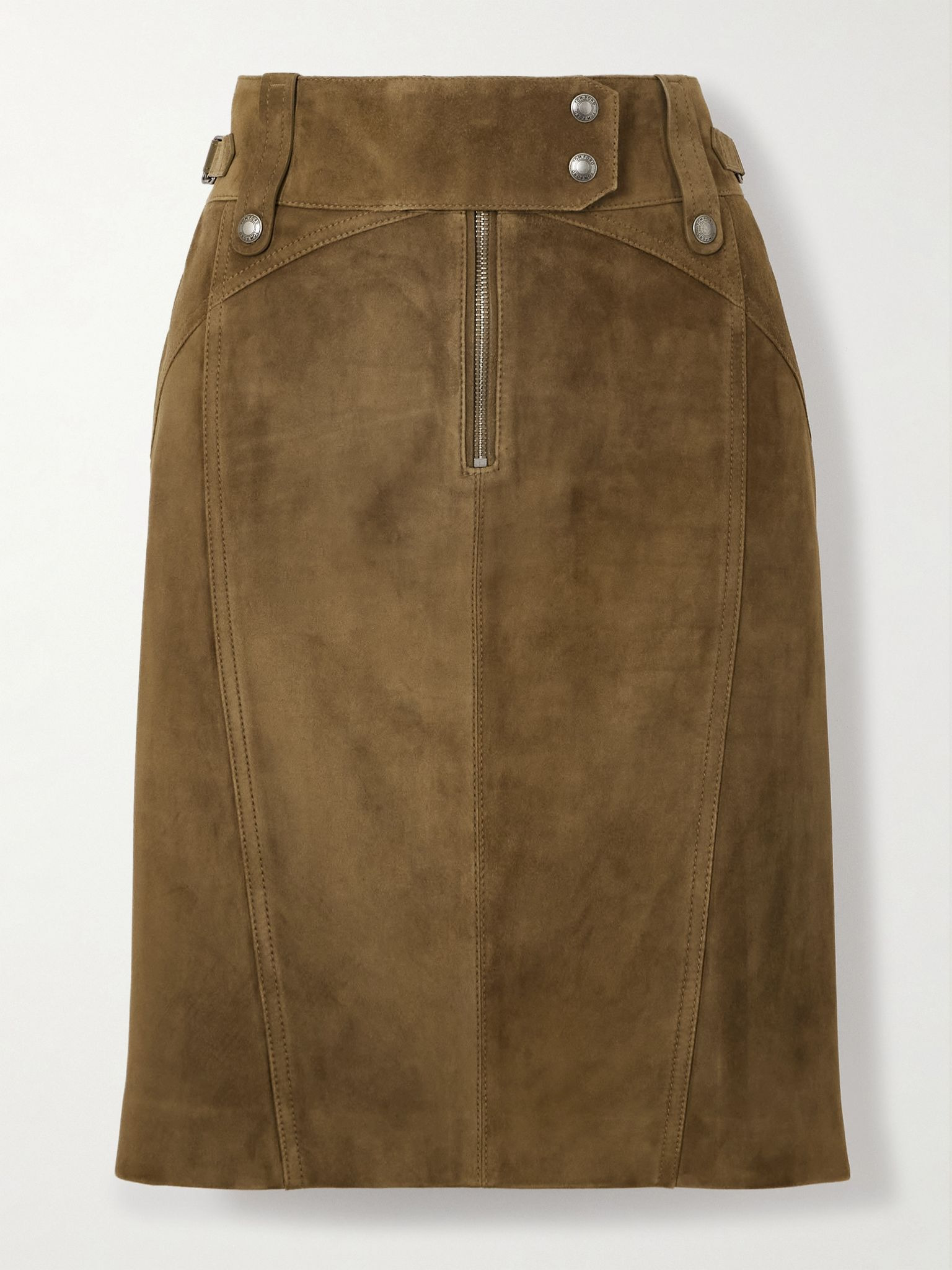 Belted suede skirt Tan - 1