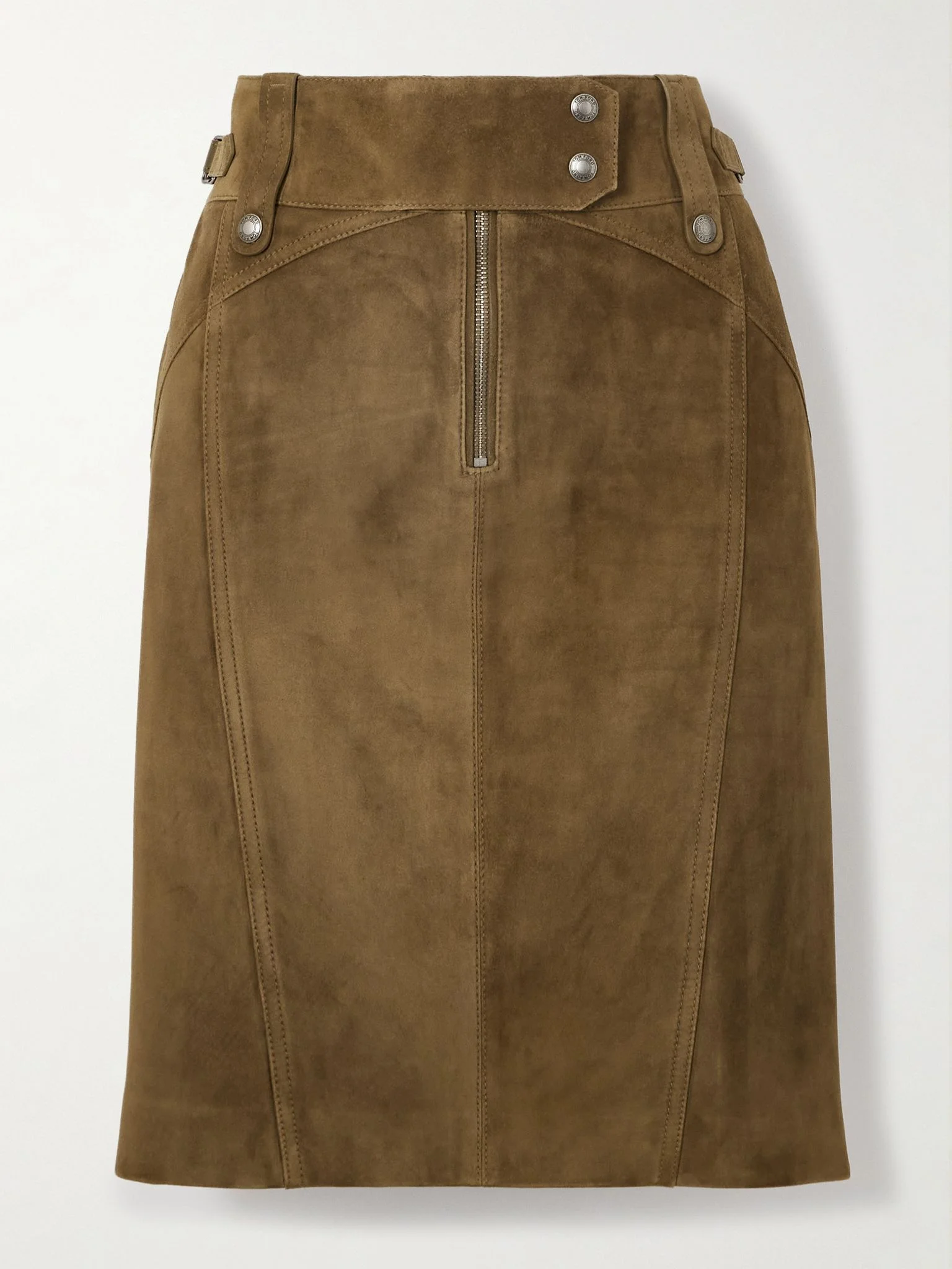 Belted suede skirt Tan - 1