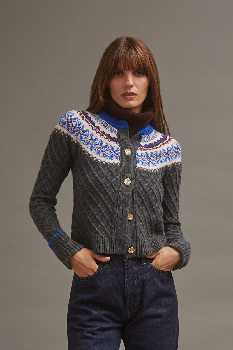 Cara Cara Thomas Cardigan
Fair Isle Meets City Cool in This Pop-Trimmed Classic outlook