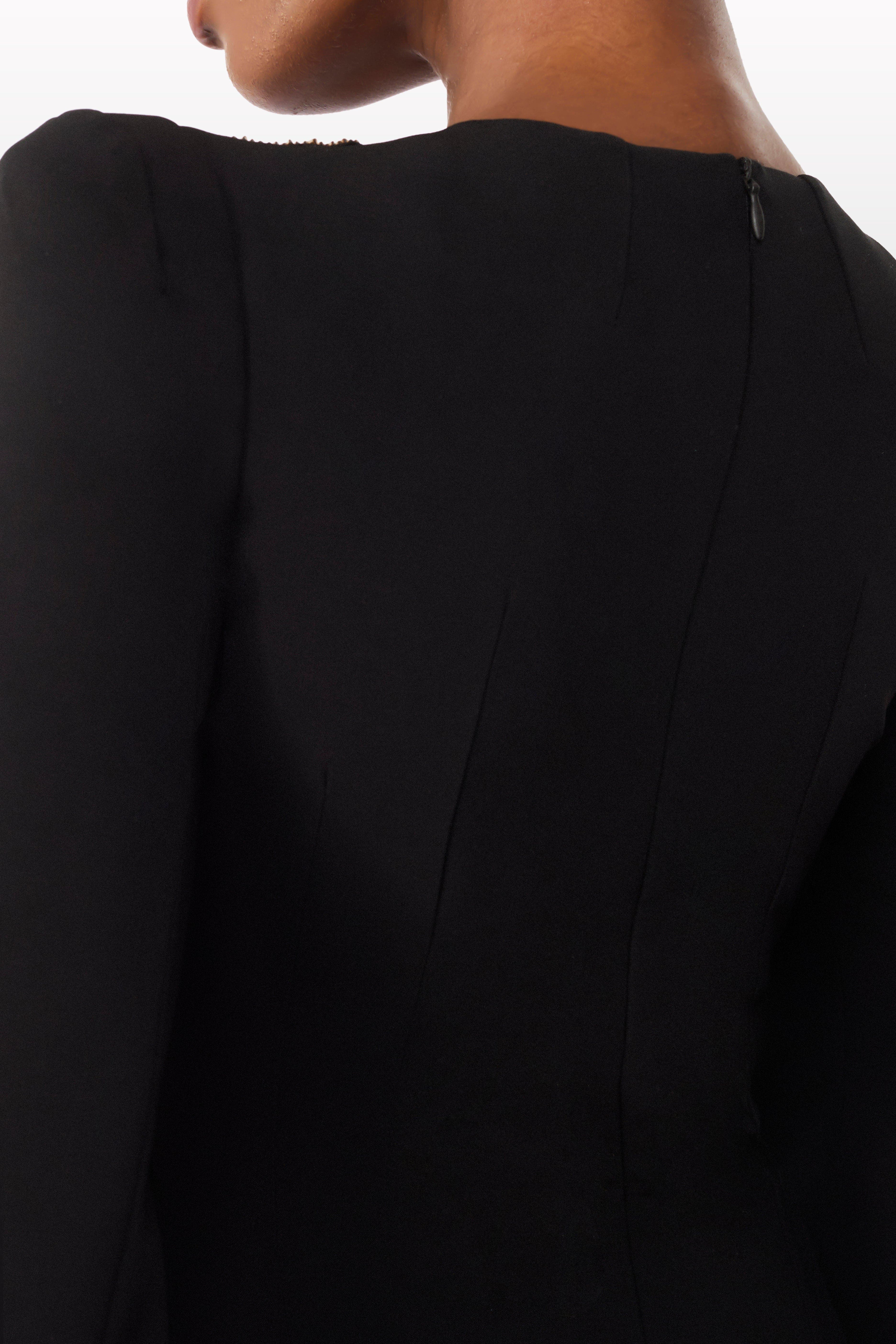 Jenny Packham Love Bow Split-sleeve Midi Dress in Liquorice at Nordstrom - 5
