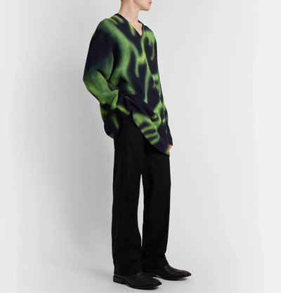 BALENCIAGA Printed Ribbed Wool-Blend Sweater outlook