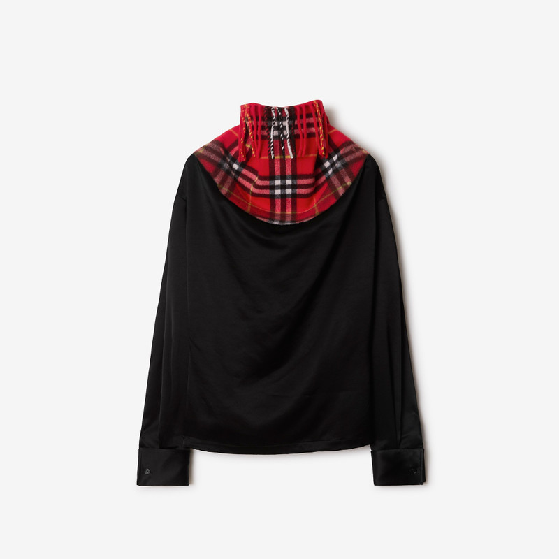 Satin and Check Scarf Top 1