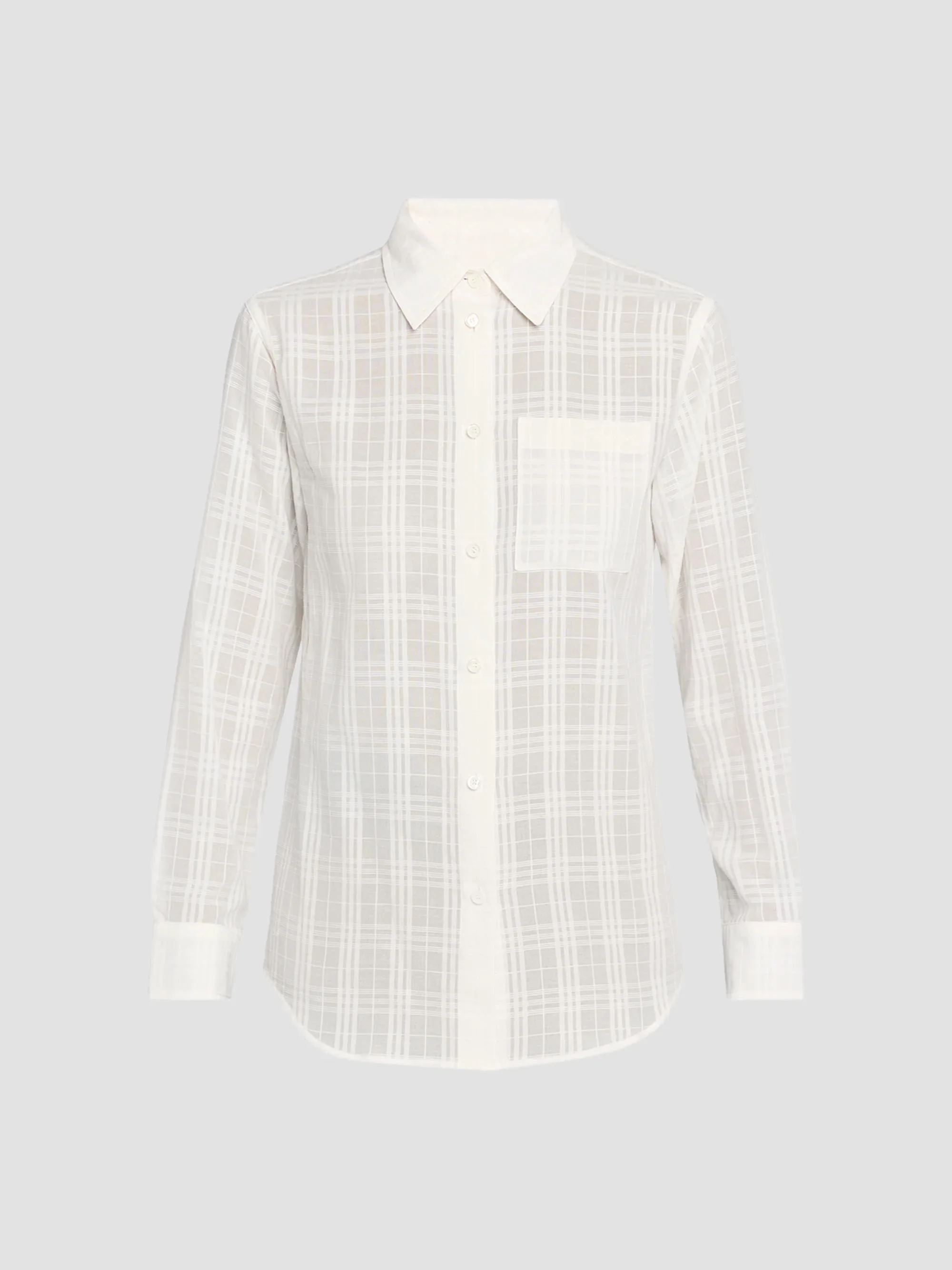 Women's Emma Check Cotton Shirt - Chalk White - 1
