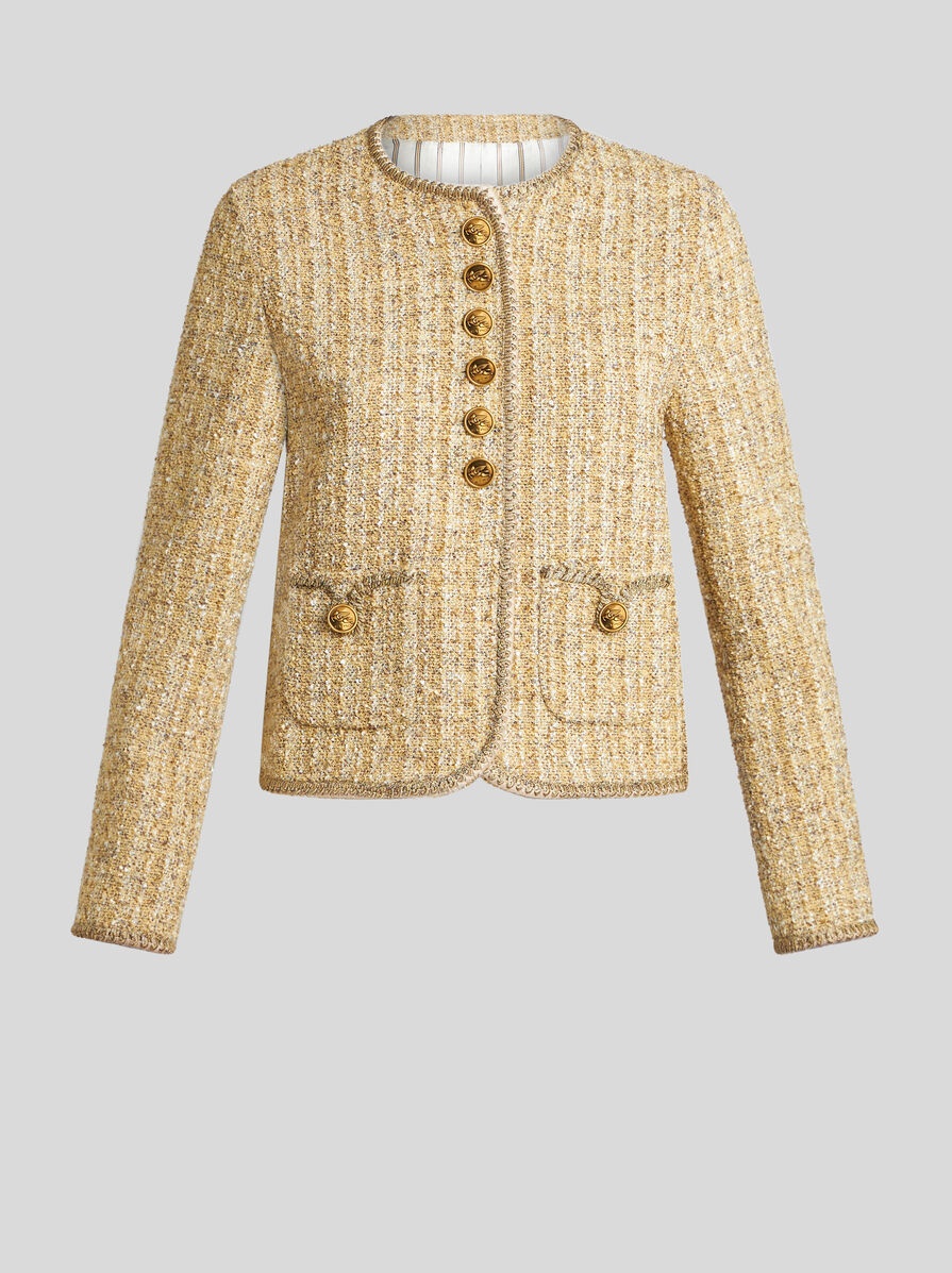 ジャケット Etro Pegasus Buttoned Over Jacket Etro BOUCLÉ JACKET WITH PEGASO BUTTONS | REVERSIBLE