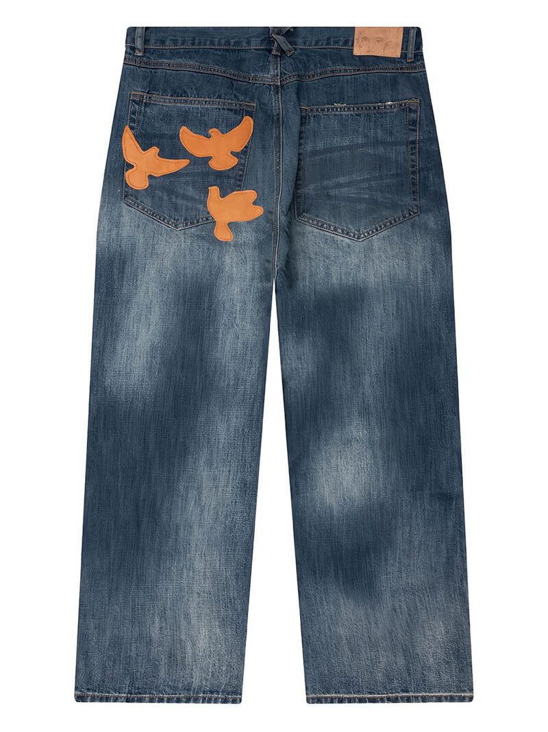 KidSuper washed-effect dove-detail jeans outlook
