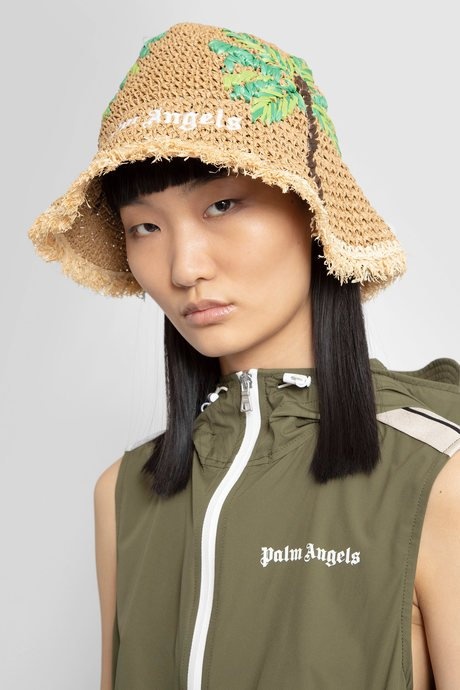 Palm angels women's beige palm rafia hat - 5