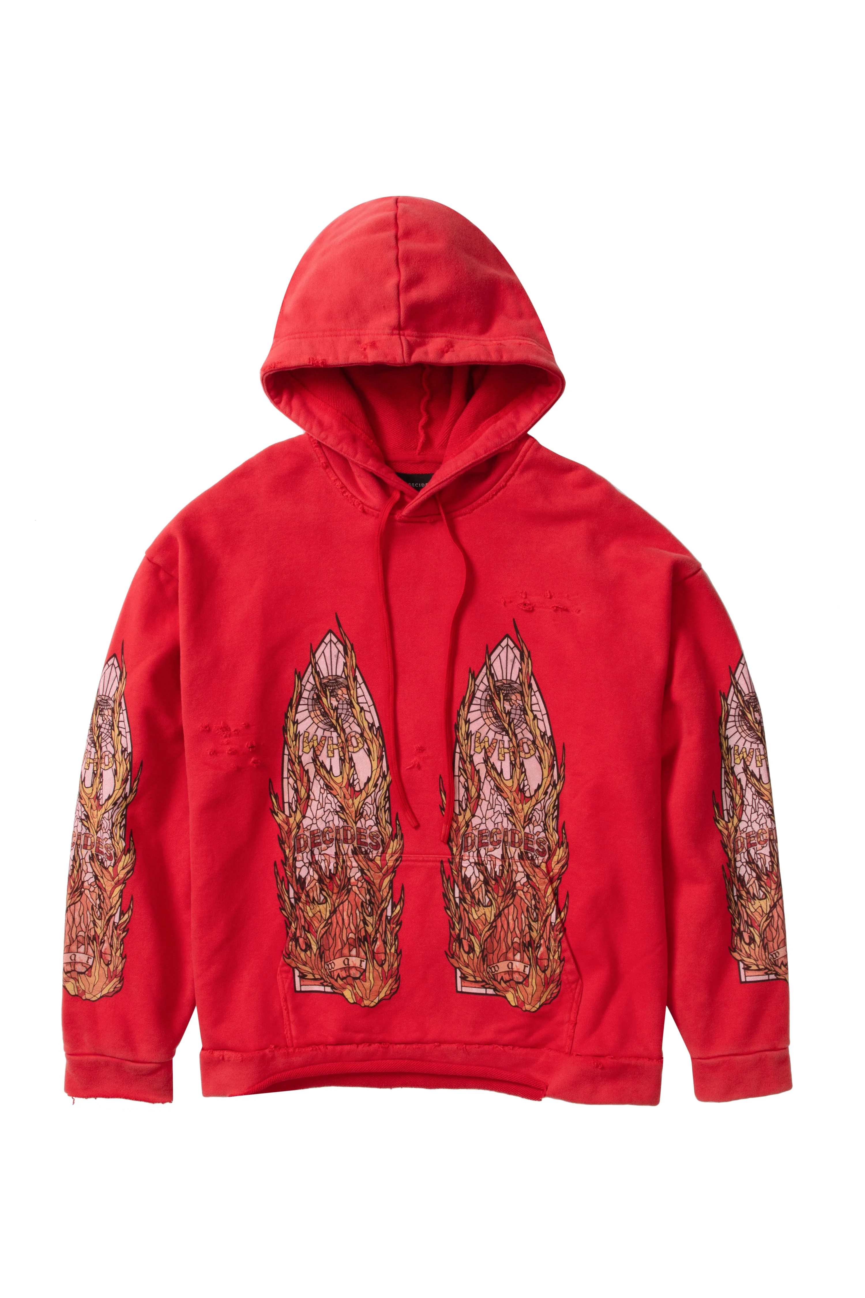 FLAME GLASS HOODED PULLOVER - 1