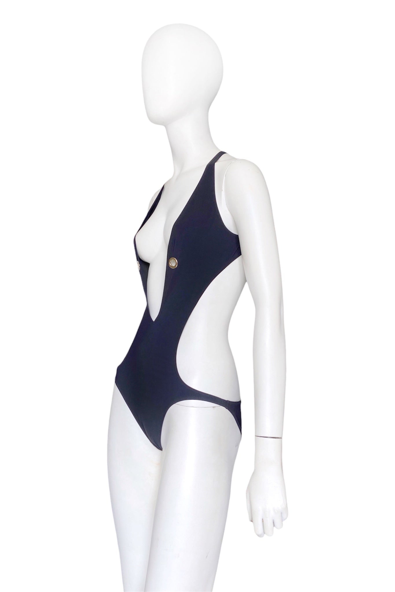 Gucci 00s Minimal Sexy Plunge Swimsuit XS - 3