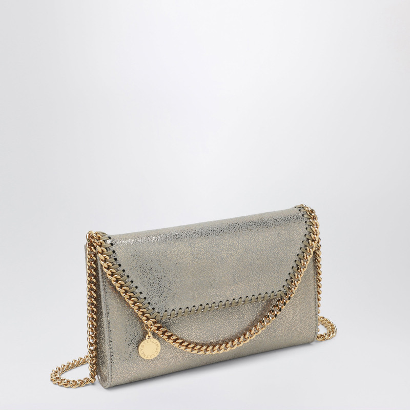 Falabella Chain Wallet in Metallic Pyrite 3