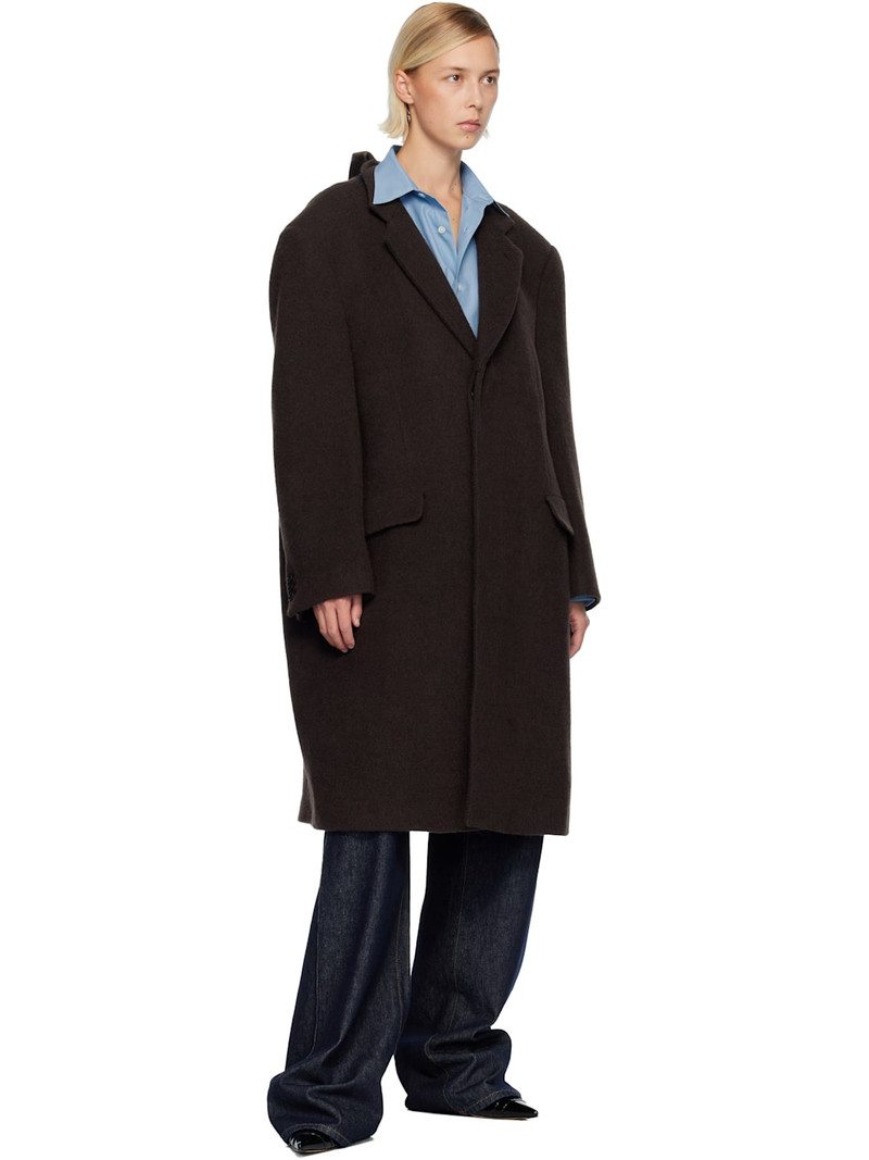 MM6 Maison Margiela Brown Draped Panel Coat outlook