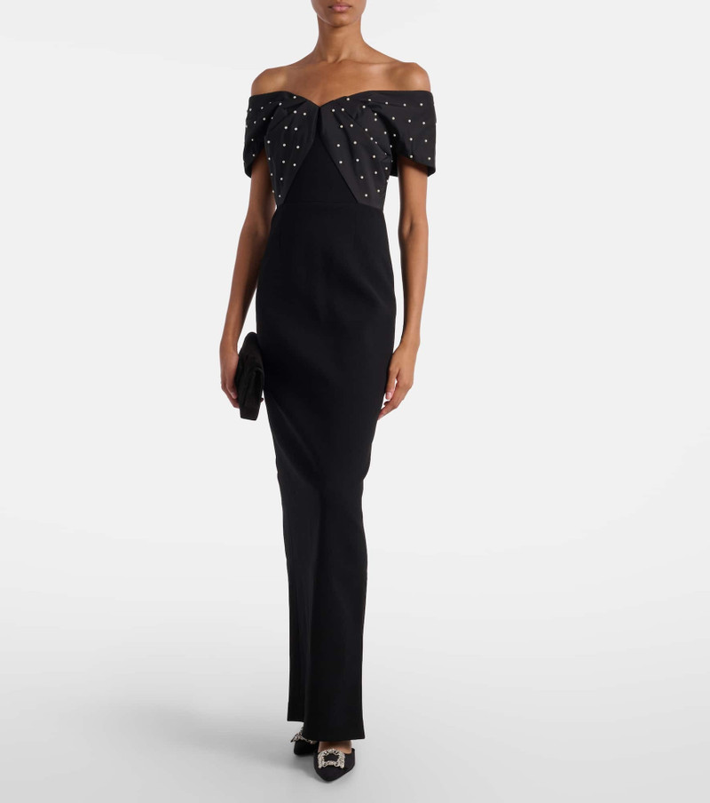 REBECCA VALLANCE Ederson embellished crêpe bustier gown outlook