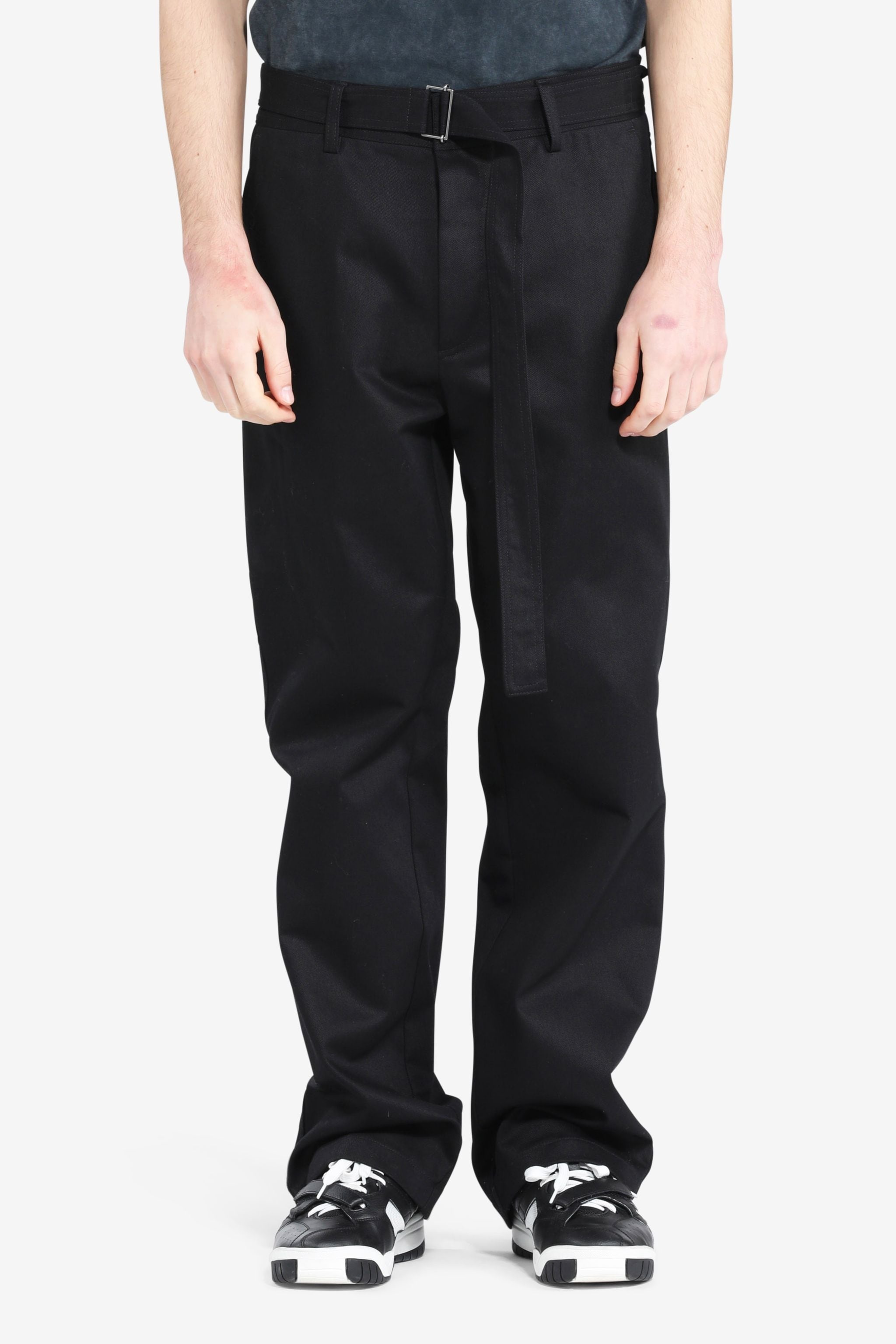 BELTED STRAIGHT-LEG TROUSERS - 1