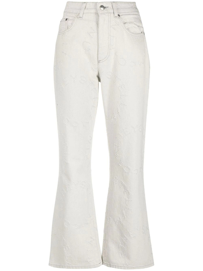 logo flared high-waisted trousers 1