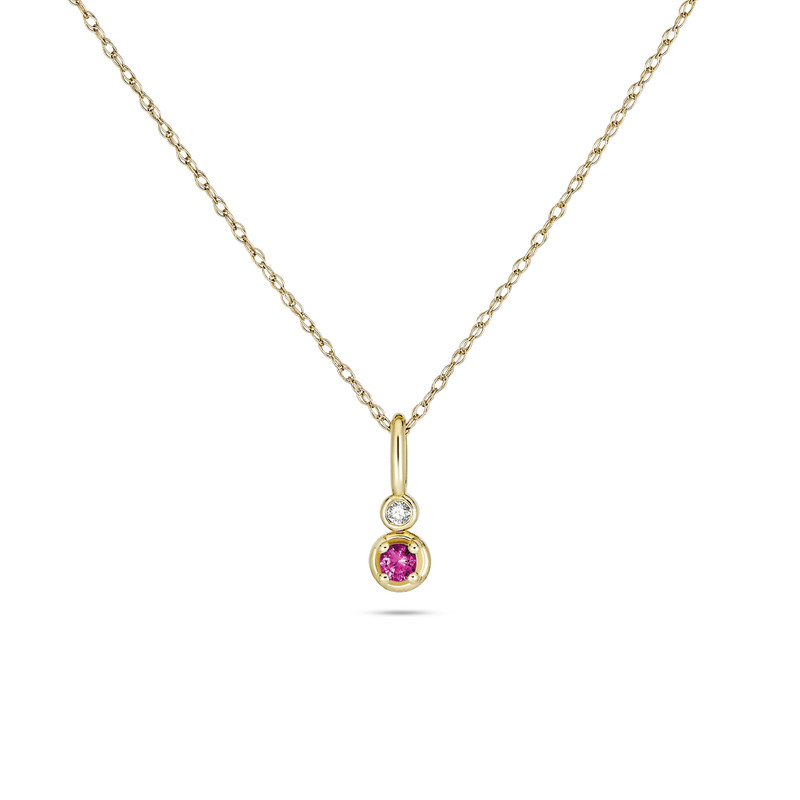 Birthstone Diamond Bonbon Necklace 14